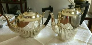 Elegant Set Of Walker & Hall Sheffield Silver Plate Tea And Coffee Pots