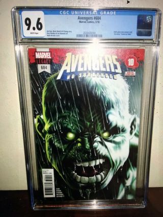 Avengers 684 Cgc 9.  6 Nm,  1st Appearance Of Immortal Hulk