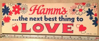 Hamm’s Beer Love Flower Vintage Bumper Sticker Psychedelic Mid Century Mod Nos