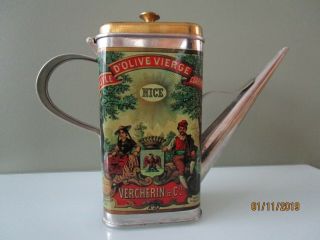 Vintage Vercherin & Cie.  Olive Oil Tin Spout Container (circa 1960)