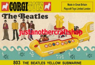 Corgi Toys 803 The Beatles Yellow Submarine 1969 Poster Advert Leaflet Shop Sign