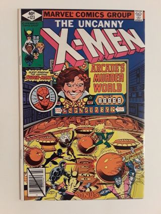 Uncanny X - Men 123 (f/vf 7.  0) 1979 Spider - Man X - Over; Arcade Appearance