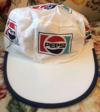 Vintage Pepsi Cola Advertising Delivery Man One Size Hat Cap Old Stock