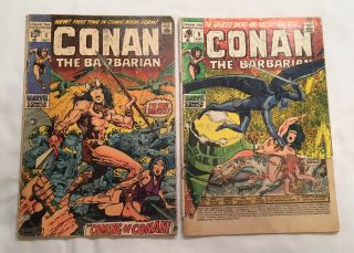 Marvel Conan The Barbarian 1 & 9 Comic Books - Key 1st Issue