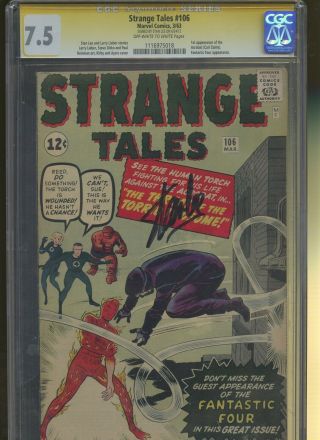 Strange Tales 106 Cgc 7.  5 | Marvel 1963 | Signed By Stan Lee.  1st Acrobat.