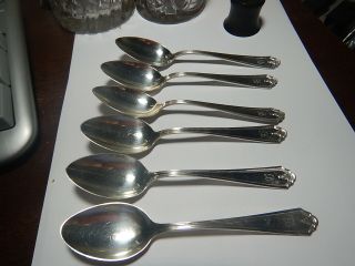 6 Sterling Silver Teaspoons Watson Martha Washington Pattern 5.  5 Toz