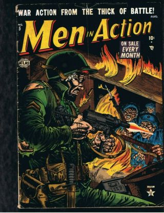 Men In Action 5 Atlas 1952 Vg Maneely Cover Execution Story