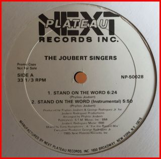 Gospel Boogie 12 " The Joubert Singers - Stand On The Word Rare Og 