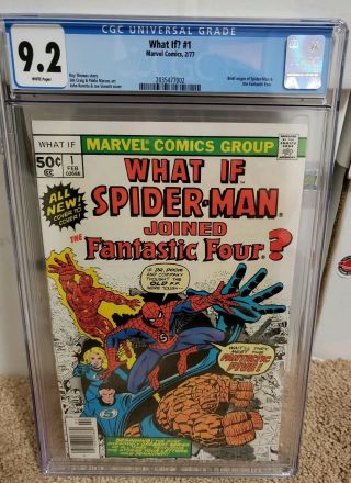 1977 What If? 1 Spider - Man Joined The Fantastic Four Cgc 9.  2 White Pages L@@k