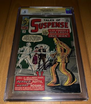 Cgc Ss 0.  5 Tales Of Suspense 45 1st Happy & Pepper Signed By Stan Lee