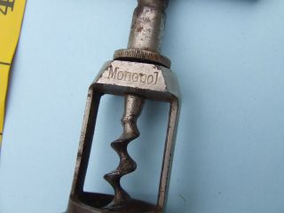 Monopol Vintage Steele Chrome Plated 5inches High Corkscrew German Patent