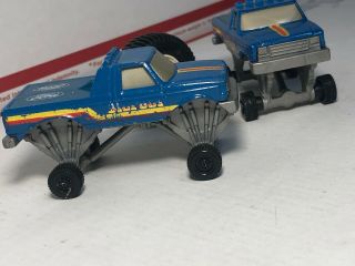 TWO Vintage Hot Wheels BIG FOOT Ford Pickup Trucks Small Wheels ONE LARGE 2