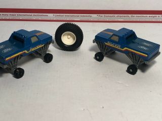 TWO Vintage Hot Wheels BIG FOOT Ford Pickup Trucks Small Wheels ONE LARGE 5