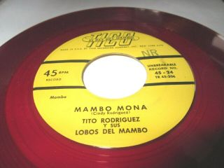 Tito Rodriguez Mambo Mona 45 7 " Ex - Us Tico Red Vinyl Killer Latin Listen Rare