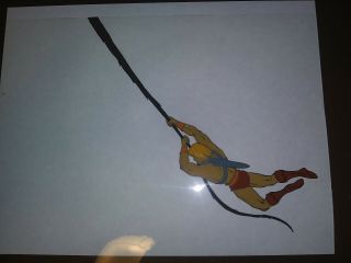 He Man Animation Cel From Cartoon He Man Swinging On Vine