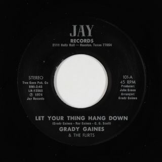 Funk 45 - Grady Gaines & The Flirts - Let Your Thing Hang Down - Jay - Vg,  Mp3