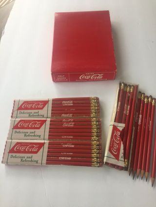Vintage Drink Coca Cola Red Pencils Delicious Refreshing In Package