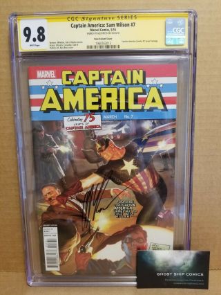 Captain America Sam Wilson 7 Cgc 9.  8 Ss Signed Alex Ross 1:100 Variant Hitler