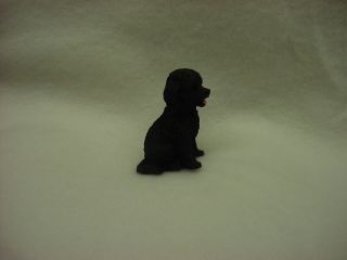 Cockapoo Black Puppy Dog Resin Figurine Hand Painted Miniature Small Mini