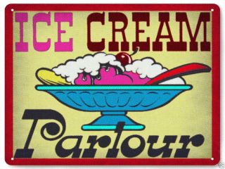 Ice Cream Parlor Metal Sign For Diner Store Vintage Style Retro Kitchen Art 110