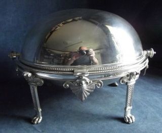Large 13 " Silver Plated Rollover Serving Dish C1900