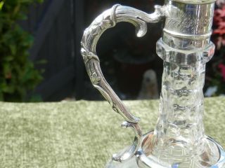 STUNNING VICTORIAN REGENCY STYLE CRYSTAL AND SILVER PLATE CLARET JUG CIRCA 1850 2