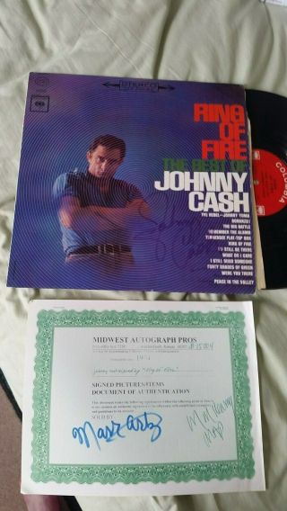 Johnny Cash - Ring Of Fire - The Best Of Johnny Cash - Signed Us Vinyl Album