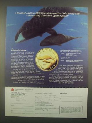 1988 Royal Canadian $100 Commemorative Gold Proof Coin Ad