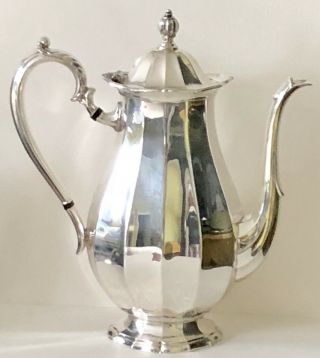 Webster Wilcox English Flutes International Silverplate Teapot 8001 Coffee Pot