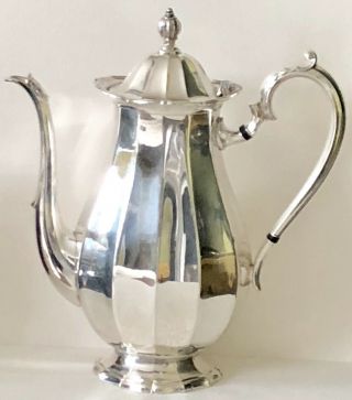 Webster Wilcox English Flutes International SilverPlate Teapot 8001 Coffee Pot 2
