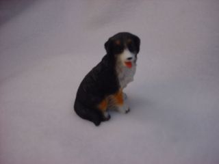 Bernese Mountain Dog Puppy Figurine Hand Painted Miniature Resin Small Mini