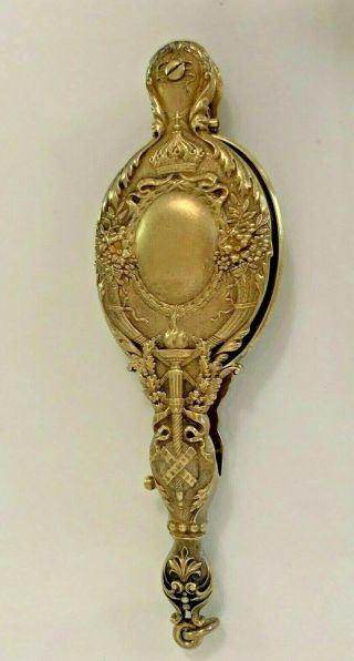 Antique Victorian Gold Over Sterling Silver Lorgnette Folding Opera Glasses