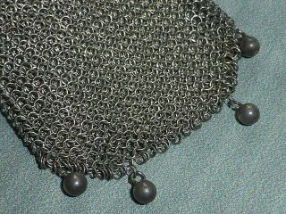 Delightful Antique Edwardian Silver Mesh or Chain Mail Chatelaine or Dance Purse 2