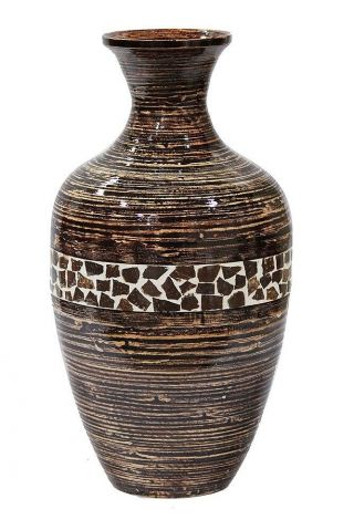 Heather Ann Creations Jill 20 In.  Spun Bamboo Vase - Distressed Brown