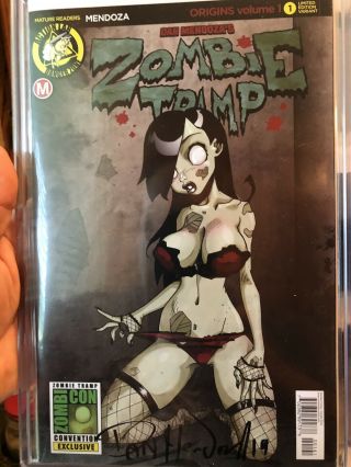 Zombie Tramp Origins 1 Signed By Dan Mendoza Convention Exclusive Rare Nm