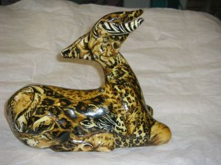 RARE La Vie Antelope Gazelle Figurine African Safari Patchwork Ceramic 2