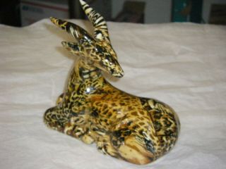RARE La Vie Antelope Gazelle Figurine African Safari Patchwork Ceramic 4