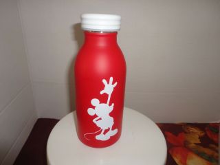 Mickey Mouse Disney Water Bottle Red White Stainless Steel 11.  5 Ounces