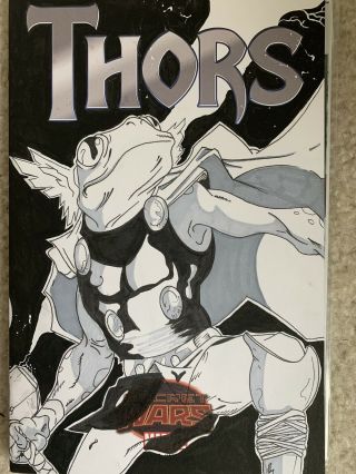 Throg (thor Frog) Sketch Done On A Thors 1 Blank Variant