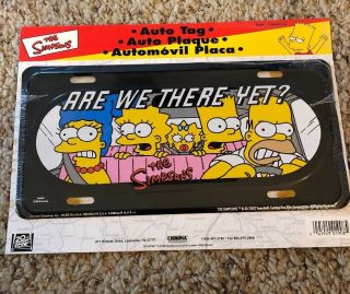 2002 Are We There Yet? The Simpsons Metal License Plate (sh15)
