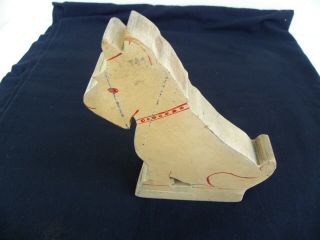 Vintage Homemade Wooden Door Stop Patterned After A Scotty Dog
