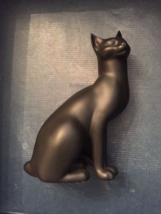 1986 Franklin Counterpoint Black Matte Cat Figurine Statue 7 3/4 "