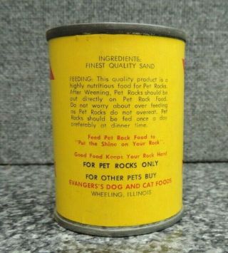 Evanger ' s Pet Rock Food Tin Can 1980 ' s still Full :) 2