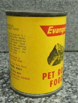 Evanger ' s Pet Rock Food Tin Can 1980 ' s still Full :) 3