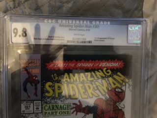 NEWSSTAND Spider - Man 361 CGC 9.  8 MOVIE 1st Appearance of Carnage,  MORE 2