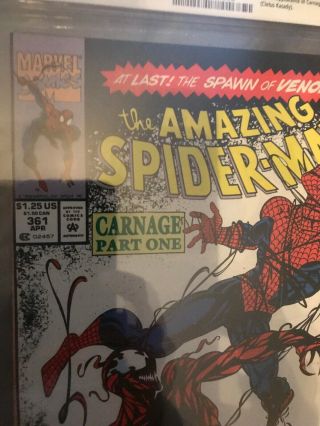 NEWSSTAND Spider - Man 361 CGC 9.  8 MOVIE 1st Appearance of Carnage,  MORE 3