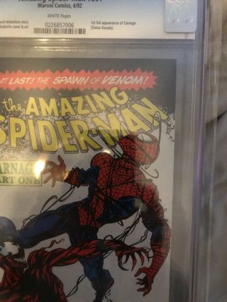 NEWSSTAND Spider - Man 361 CGC 9.  8 MOVIE 1st Appearance of Carnage,  MORE 6