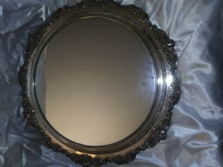 Vintage Baroque By Wallace Silver Plate Mirrored Tray.