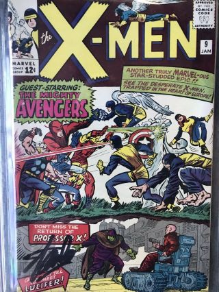 X - Men 9 Signed By Stan Lee Pgx 7.  5