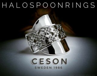 Stunning Swedish Silver Spoon Ring Ceson 1949 The Perfect Gift Idea